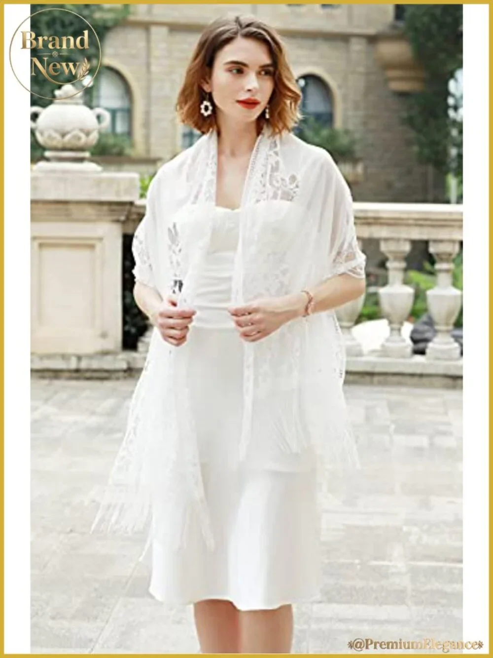 Women's 100% Polyester Shawl Wrap with Fringe for Evening Dresses and Weddings